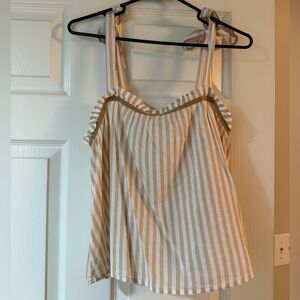 Aerie Beige and White Striped Camisole